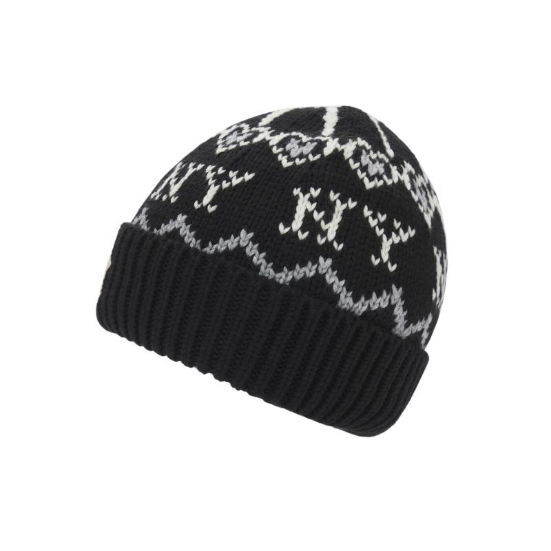 MLB Contains Wool Knitted Beanie Hat Unisex Black Fashion 3ABNBM546-50BKS