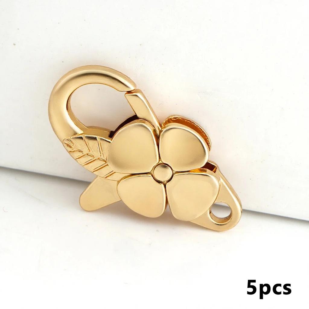5pcs Flower Spring Clips Trigger Snap Buckle Clasp Keyring Hook Clip for Keychains Bags Purses DIY Purse Hook