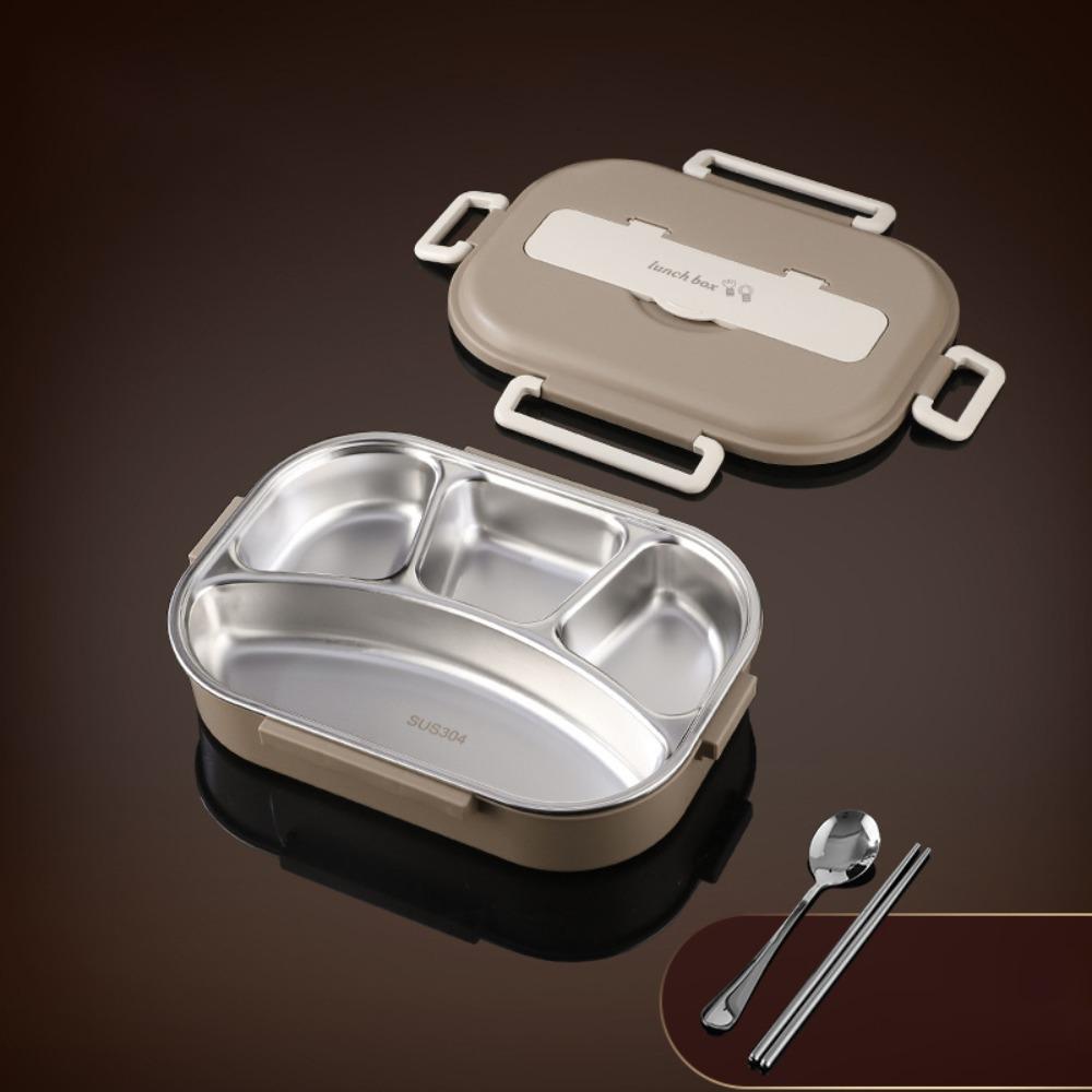 304 Stainless Steel Insulated Compartment Lunch Box Large Capacity Picnic Box  Microwaveable