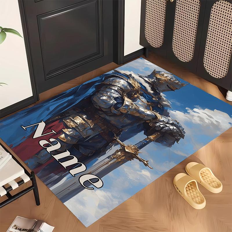 Holy Knight (5) Personalized Name Office Carpet Stylish Decor for Living Room Bedroom Kitchen