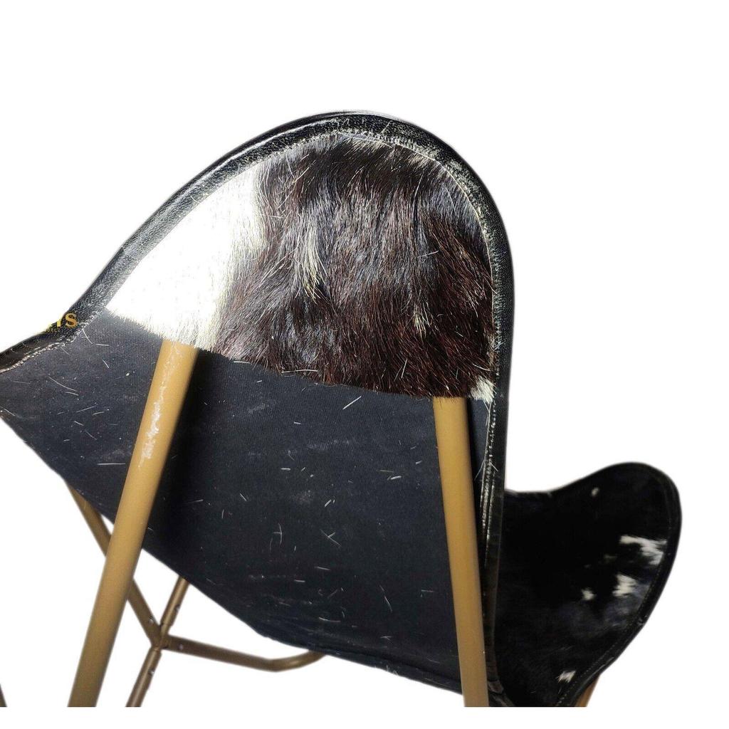 Scaun Fluture - Scaun de Birou din Piele Naturală, Scaun de Relaxare Făcut Manual