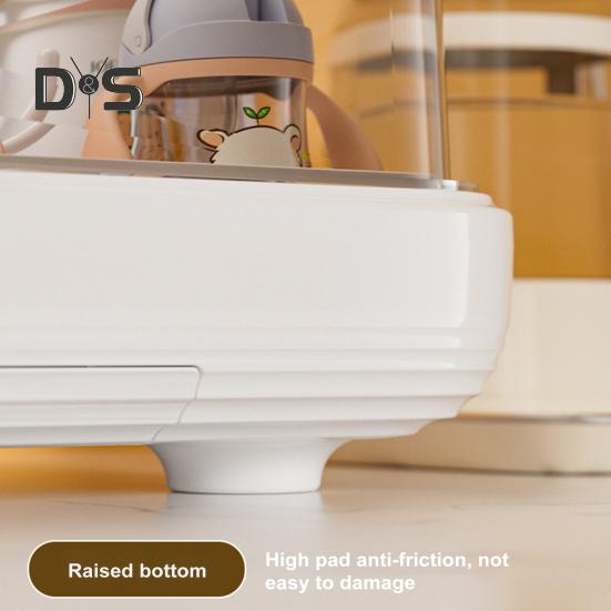 Baby Bottle Drying Rack with Cover 360-Degree Sealing Kitchen Cabinet Organizer Bottle Holder for Valves Straws Nipples Space-Saving Countertop Dryer