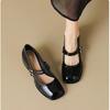 Mary Jane Shoes Women Block Heel Patent Leather Black Shoes