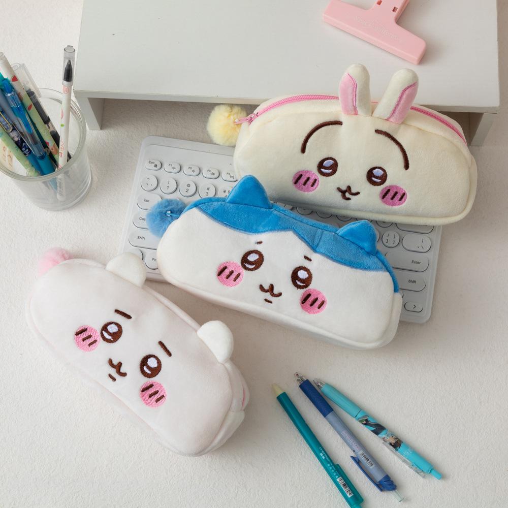 New Chikawas Pencil Case Hachiware Usagi Pencil Case Ins Japanese Cute Plush Stationery Bag Desktop Large Capacity Pencil Case