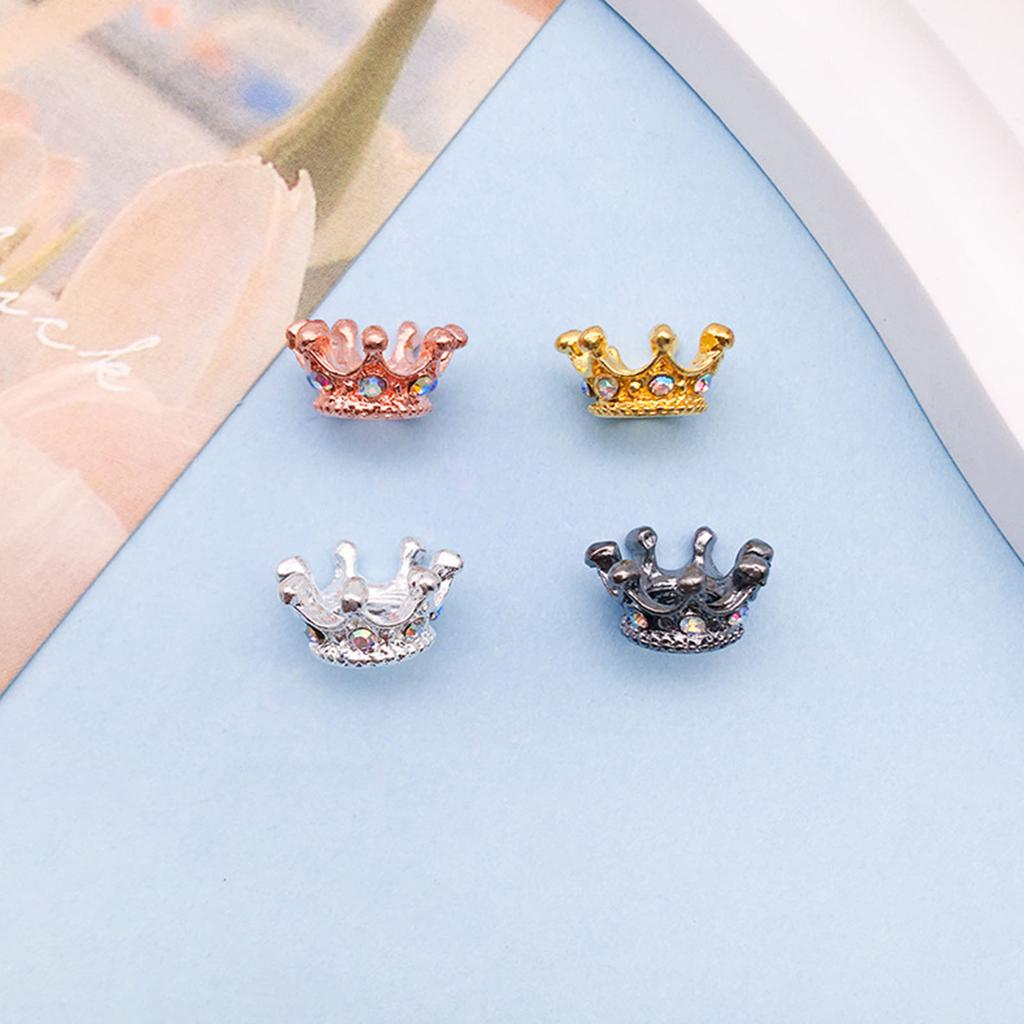 Elegant 6x12mm Crown Shape Beads Jewelry Crafting Supplies Alloy Texture for Necklace Bracelet Chain Accessories