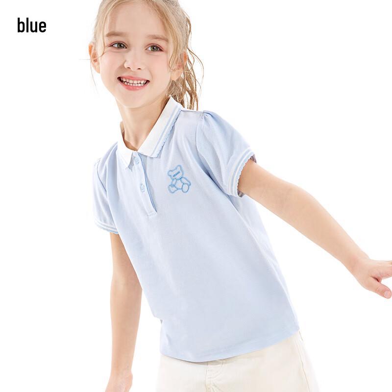 Girls  Summer Short Sleeve Polo T-Shirt 160