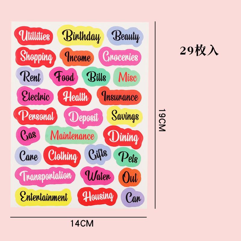 Loose-Leaf Notebook Handwritten Labels Indicate White And Blue Color Stickers Letter Stickers Sticky Notes Index Stickers