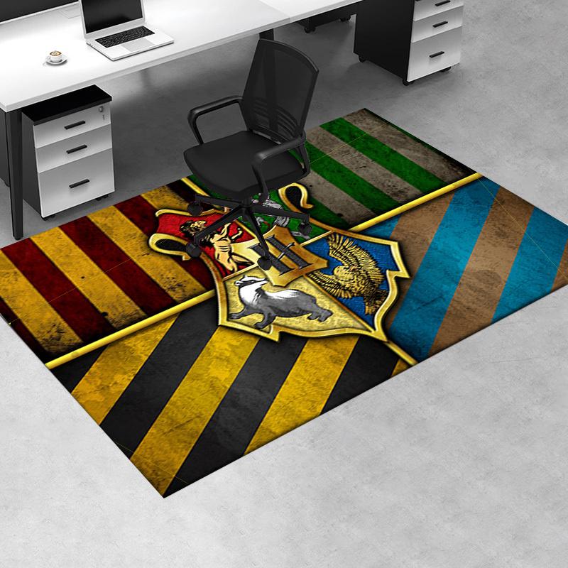 

Harry Potter Hogwarts House Crests Wall Art Print Office Mat Home Decor Office Desk Chair Rugs Chair Carpet for office Chair Mat Gift For Ha 60cm by 90cm