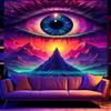 Psychedelic Eye of God UV Tapestry Print Large Tapestry Wall Hanging Wall Tapestry  Decor Living Room Bedroom Home