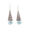 Natural Sky Blue Topaz Gemstone 925 Solid Silver Jewelry Handmade Earrings 1.9" EE-165-13