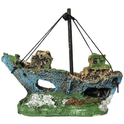 Akvarijní akváriové akvárium Pirátská loď Vrak lodi Decor Pryskyřice Ornament