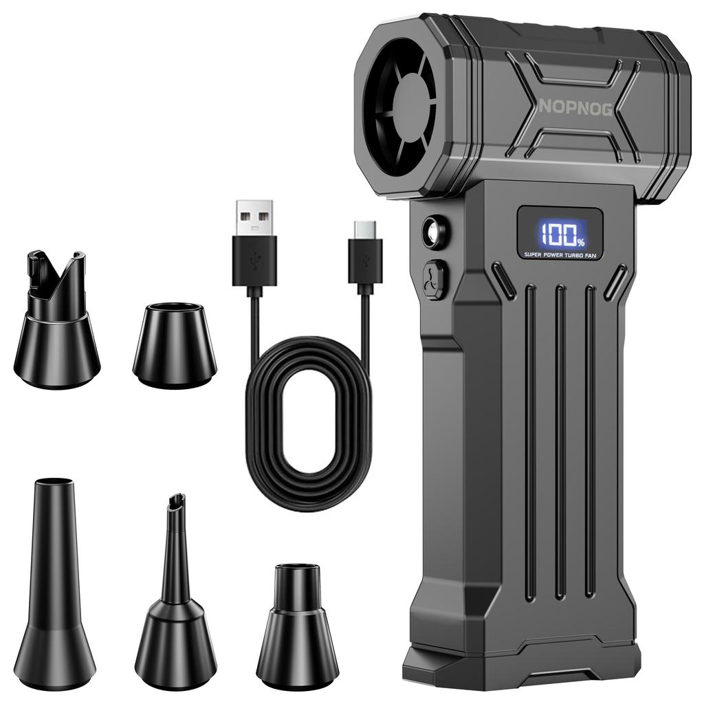 Multi-scenario Use Electric Air Duster Jet Fan Turbo Blower Cleaning Blowing Tool 110000RPM Blow And Suction 2 In 1 Blow Snow With Outlet Nozzles