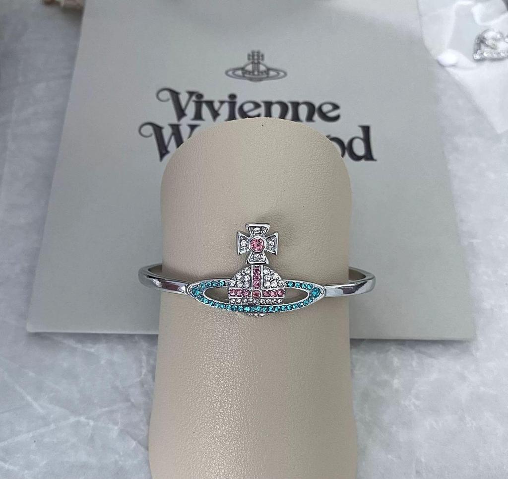 Westwood Saturn Diamond Classic Open Bangle Adjustable Versatile Jewelry for Women