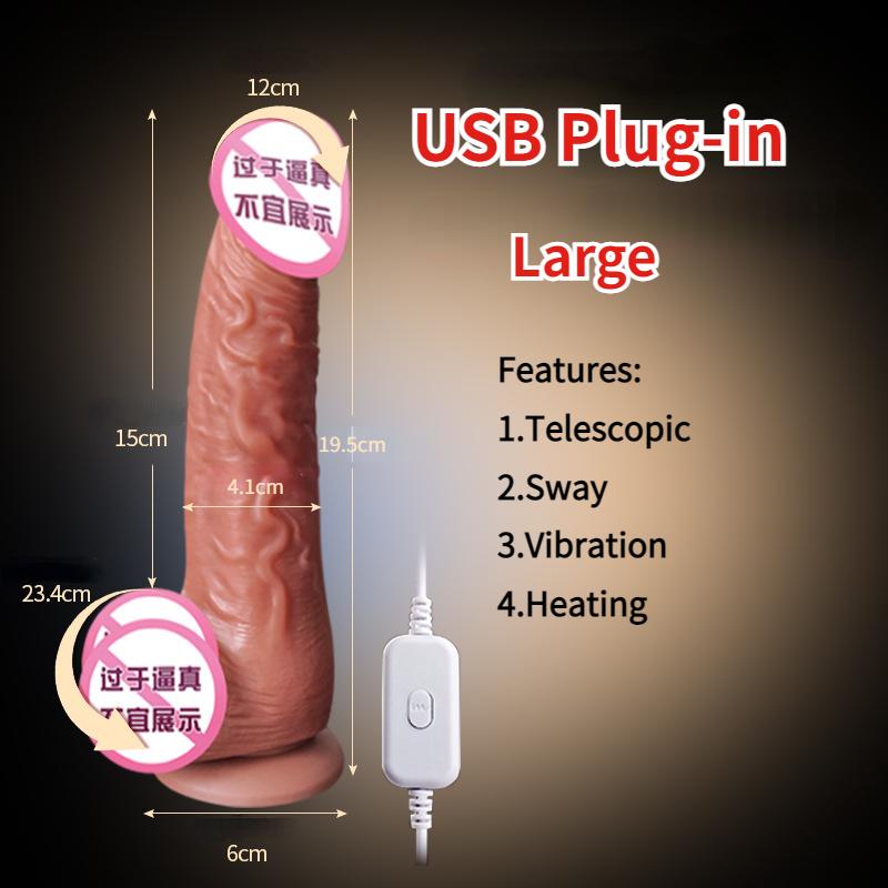 Realistic Dildo Vibrator Masturbator for Women Sex Toy Remote Control Heating Artificial Big Penis Telescopic Vibrators Anal Sex
