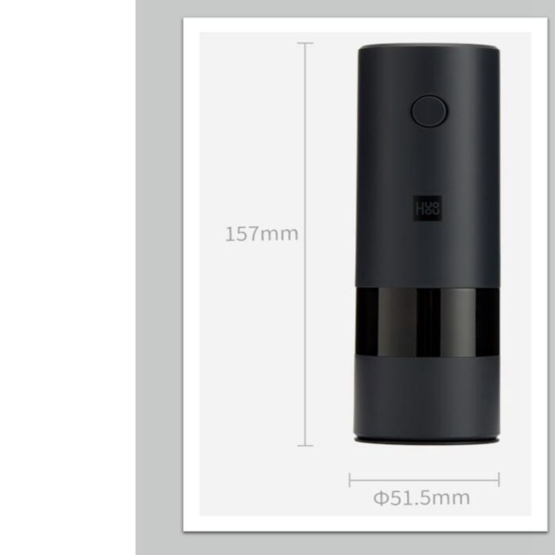 Xiaomi HUOHOU Automatic Electric Pepper Salt Grinder LED Light 5 Modes Spice Grain Porcelain Grinding Ceramic Burr Mill