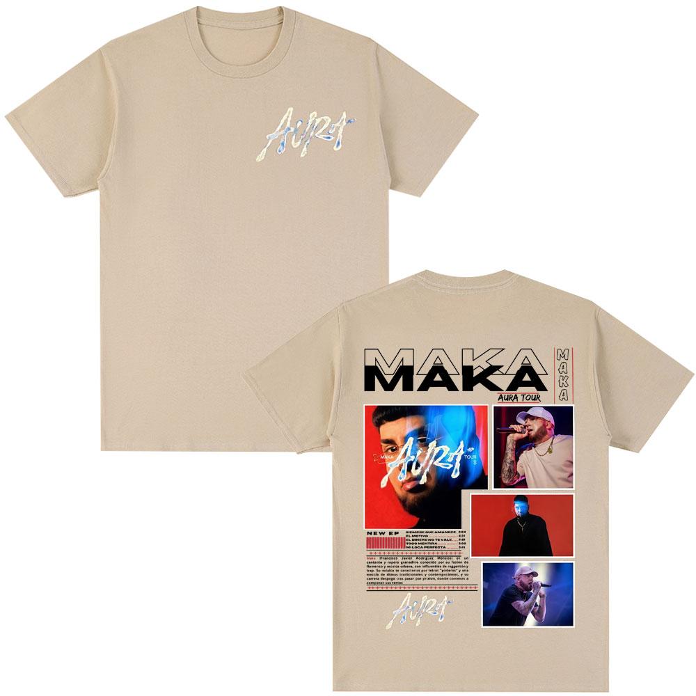 

Rap Singer Maka Aura Tour Album Tshirt 2026New Hot Selling Mens Womens Fashion Retro Street Casual Cotton Tshirt Street Wear 4XL