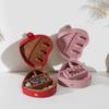 Jewelry Box Soft Velvet Organizer With Heart Shape Design For Girls Gift Travel Storage
