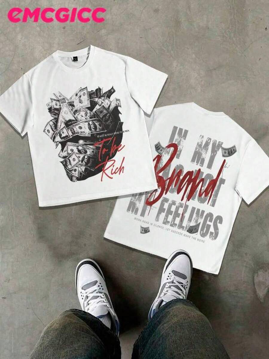 

Graphic-Shirt Cotton Tees Size PlusEMCGICC Y2K Graphic Shirt My Goddess RICH And IN MY BAG NOT MY 5XL різнокольоровий