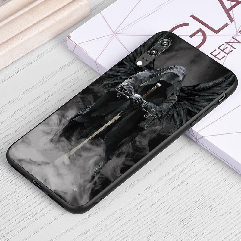 Czaszka Ponurego Żniwiarza Szkielet Dla Samsunga Galaxy A40 S A30 S A2 A20E A20 S A10S A10 E A90 A80 A70 S A60 A50S Czarny Miękki Pokrowiec na Telefon