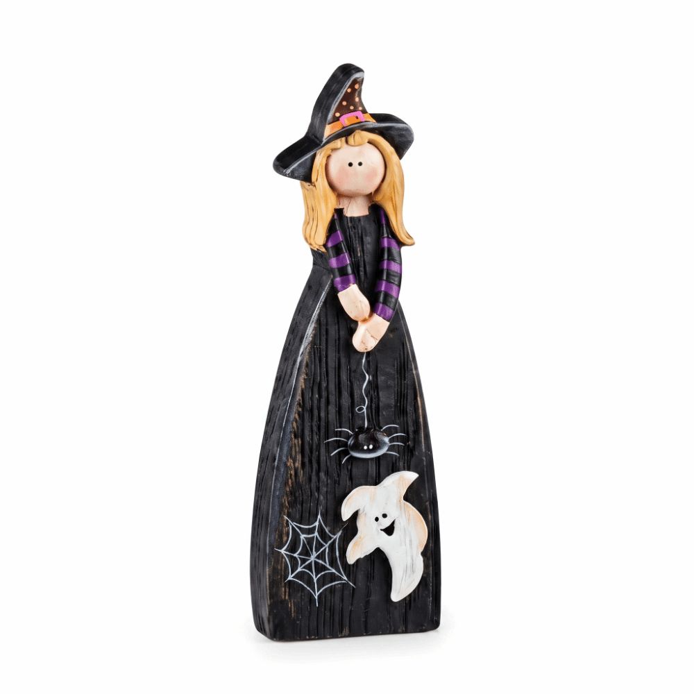 Pumpkin Accent Witch Model Toys 2D Design Halloween Witch Ornament Holiday Decoration