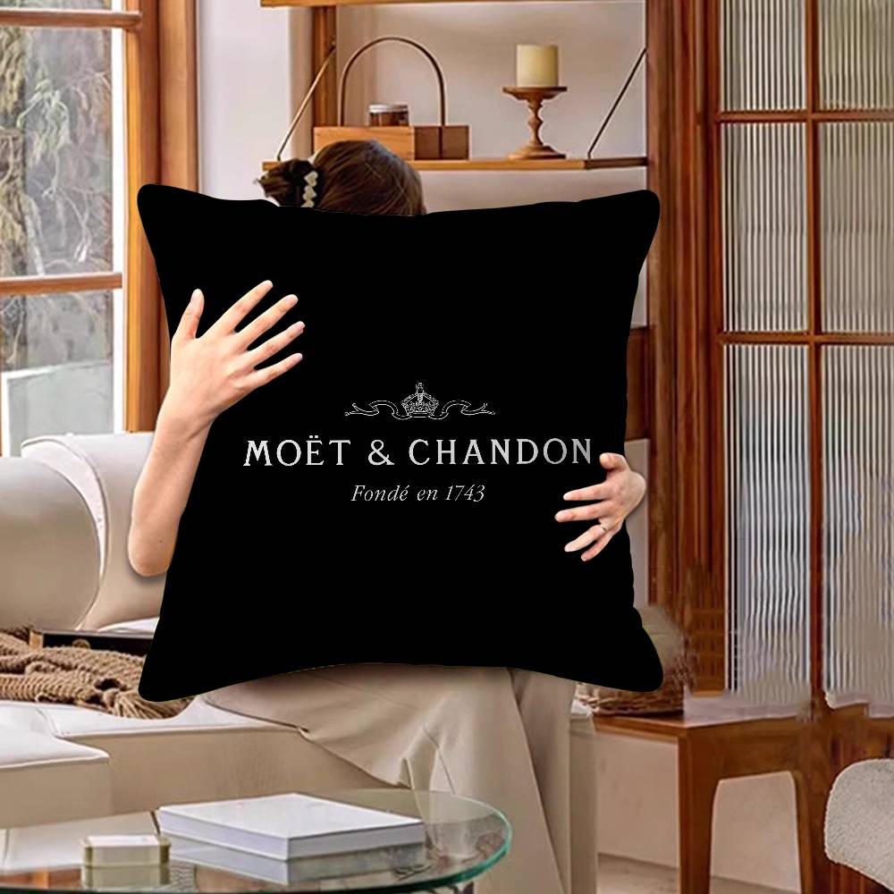Marke M-Moet C-Chandon Luxus Kissenbezug Cartoon Geschenk Kissenbezug Schlafzimmer Zuhause Sofa Stuhl Sitz Dekor Kissenbezug