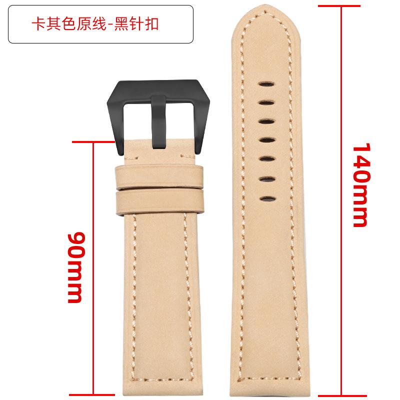 

Extended matte crazy horse Frosted leather watchband 22m 24mm For Pam111 441 Hamilton Tissot Omega Casio men Vintage watch strap 24mm Width