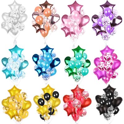 Balloon Sequin Package 18 -Inch Five -Pointed Star Love Rose Gold Latex Gold Sequin Balloon 