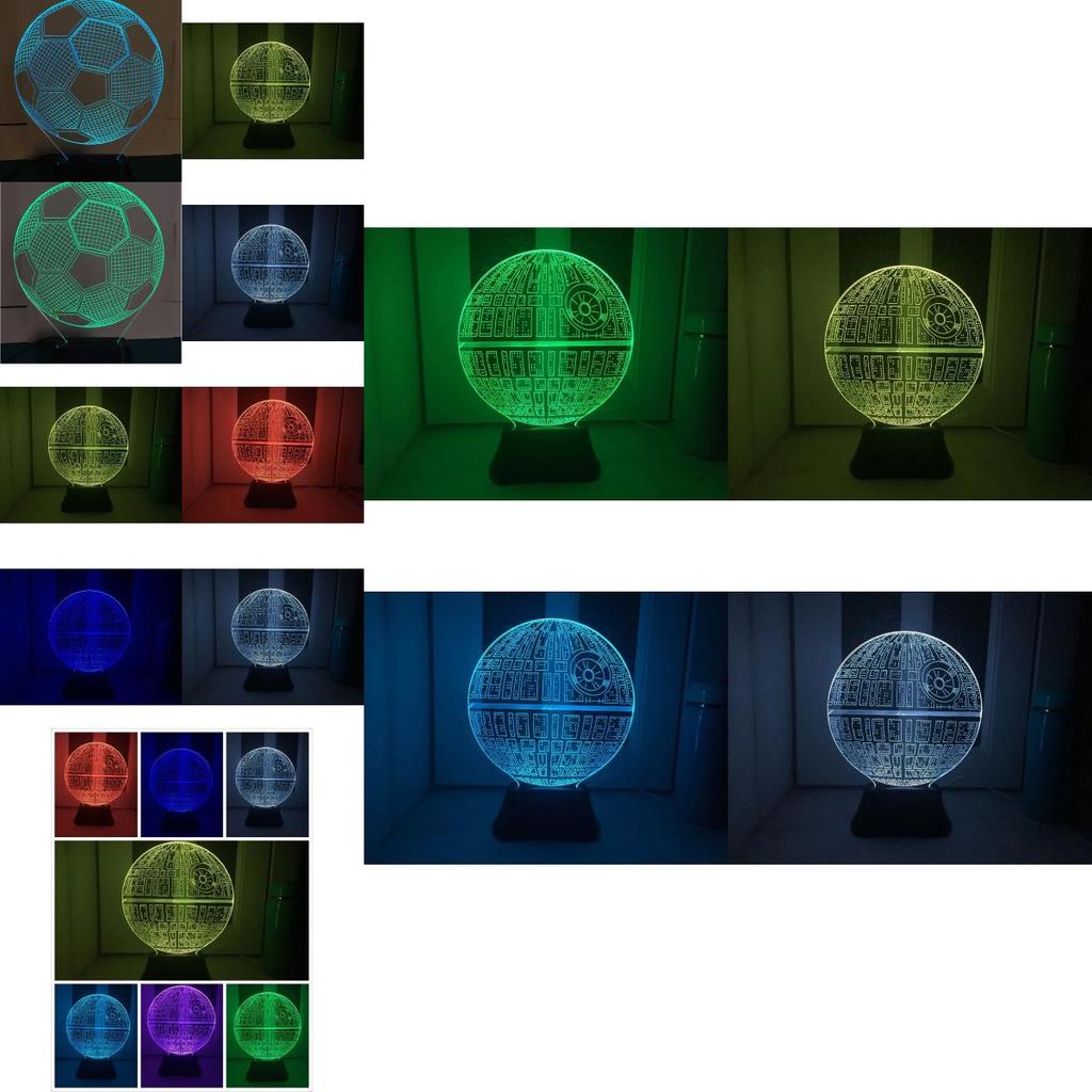 Star Wars Death Star 3d Led Night Light With Touch Control For Bedroom Decor