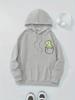 Herbst und Winter Süßes Kleines Dinosaurier Muster Aufgedruckte Hoodies Rundhals Langarm Lässige Damenbekleidung
