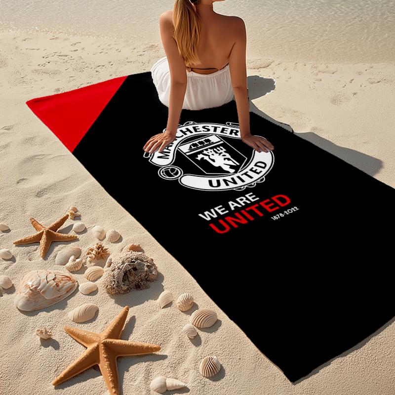 Ultra-Soft Beach Towel with Manchester United Theme,Ideal for Pool - Camping, Diving - Perfect Travel Essential, Vibrant Beach Towel.