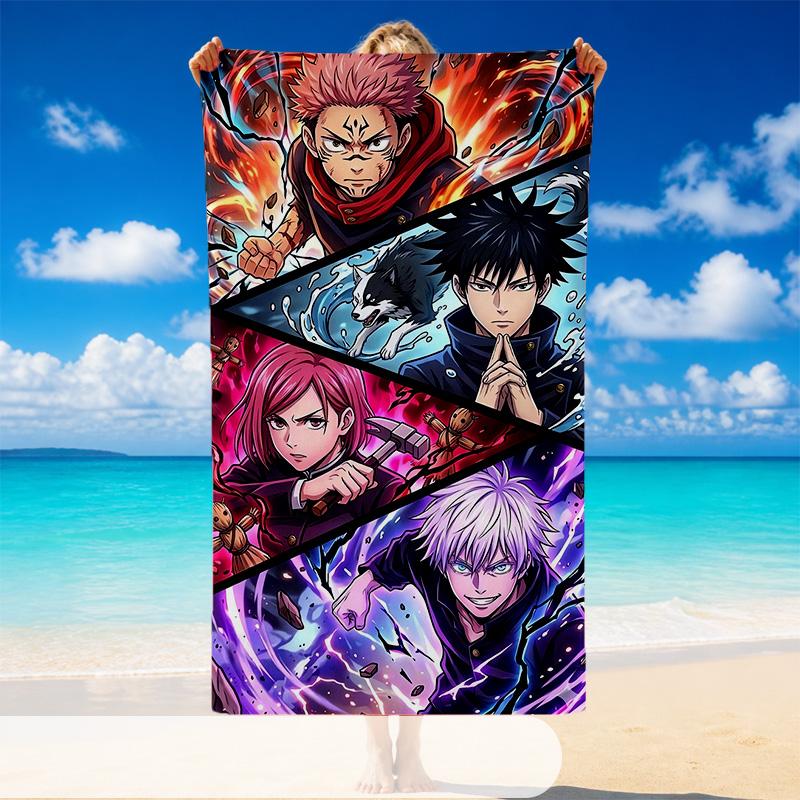 Jujutsu Kaisen Beach Towel, Soft Large Absorbent Towel For Beach Swimming Pool Travel Vacation