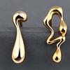 Fashion Sliver Color Asymmetrical Water Drop Earrings for Woman Retro Punk Hip Hop Metal Geometric Irregular Earrings Jewelry