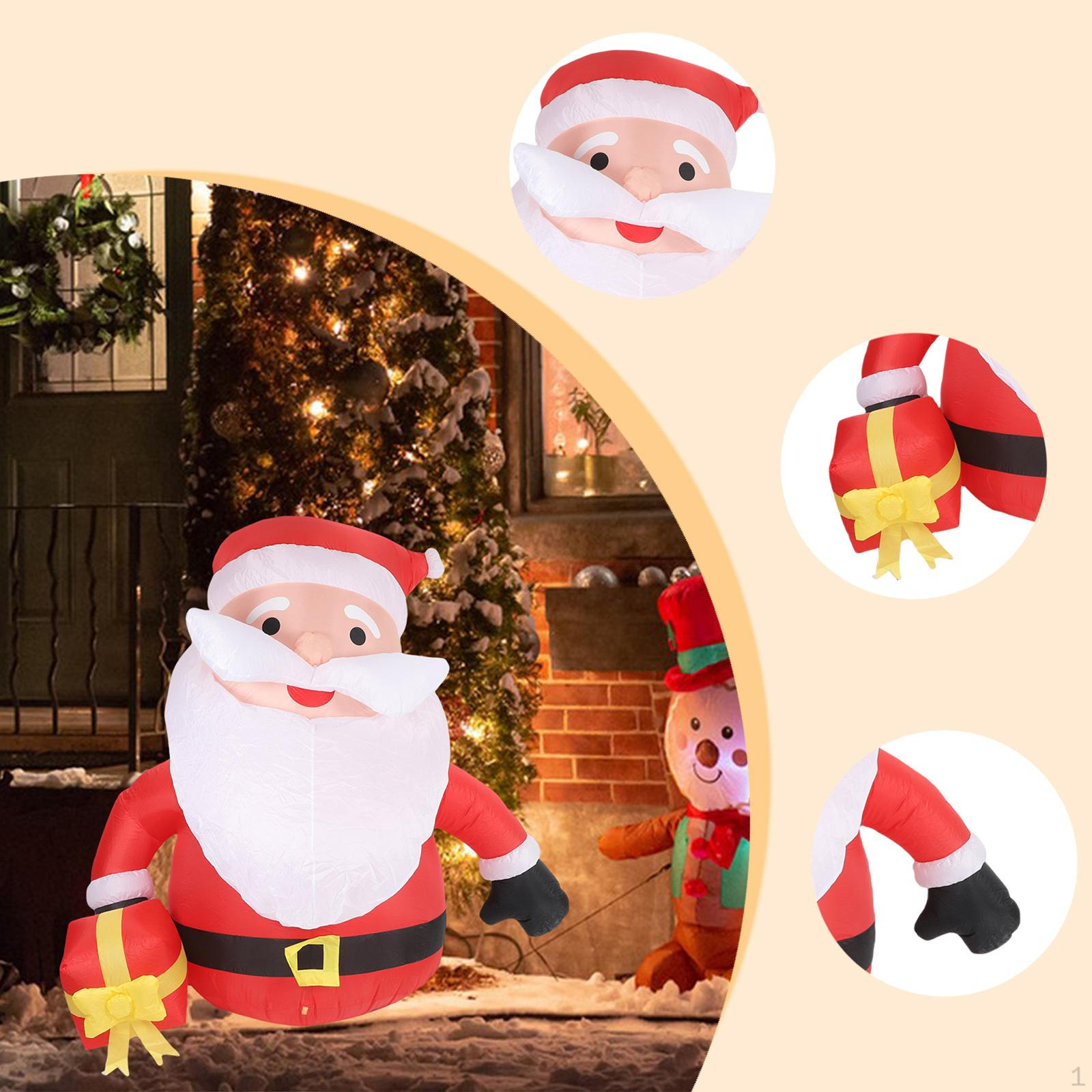 

5,91 фута Рождественский надувной Санта-Клаус, украшение для праздничного сада