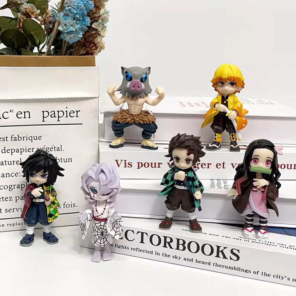 Latest Anime Demon Slayer Figure Blind Box 8cm Kamado Tanjirou Kamado Nezuko Mini Cute Edition Pvc Doll Toy Desktop Ornament Gift
