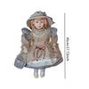 Ceramic Doll with Hat and Hair Glazed Makeup Face Elegant 17.72inch Collectibles Dress Up Porcelain Doll for Girls Birthday Gift