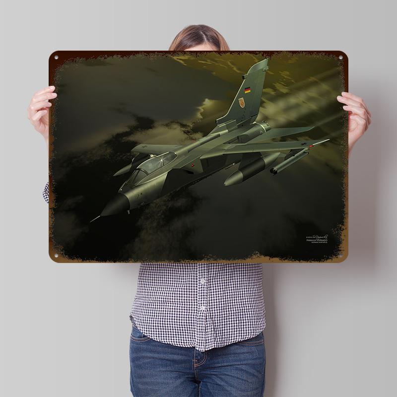 Affiche imprimée Panavia Tornado Art mural personnalisé Panneaux métalliques rétro vintage pour décoration de salle de jeux Décorations de garage