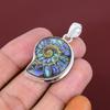 Abalone shell in ammonite doublet opal pendant gemstone pendant handmade jewelry 925 sterling silver pendant birthstone pendant anniversary gifts
