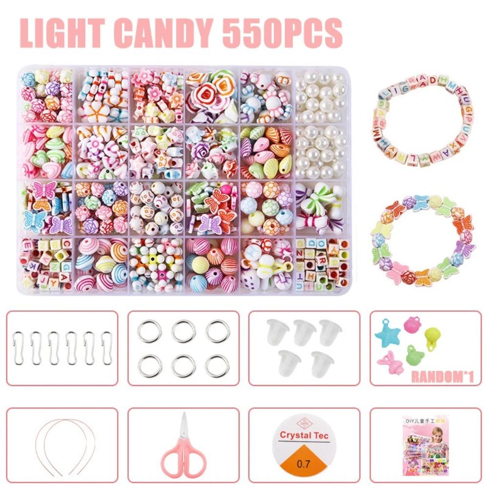 DIY Handmade Beaded Children's Toy Creative Loose Spacer Beads Crafts Making Bracelet Necklace Jewelry Kit Girl Toy Gift