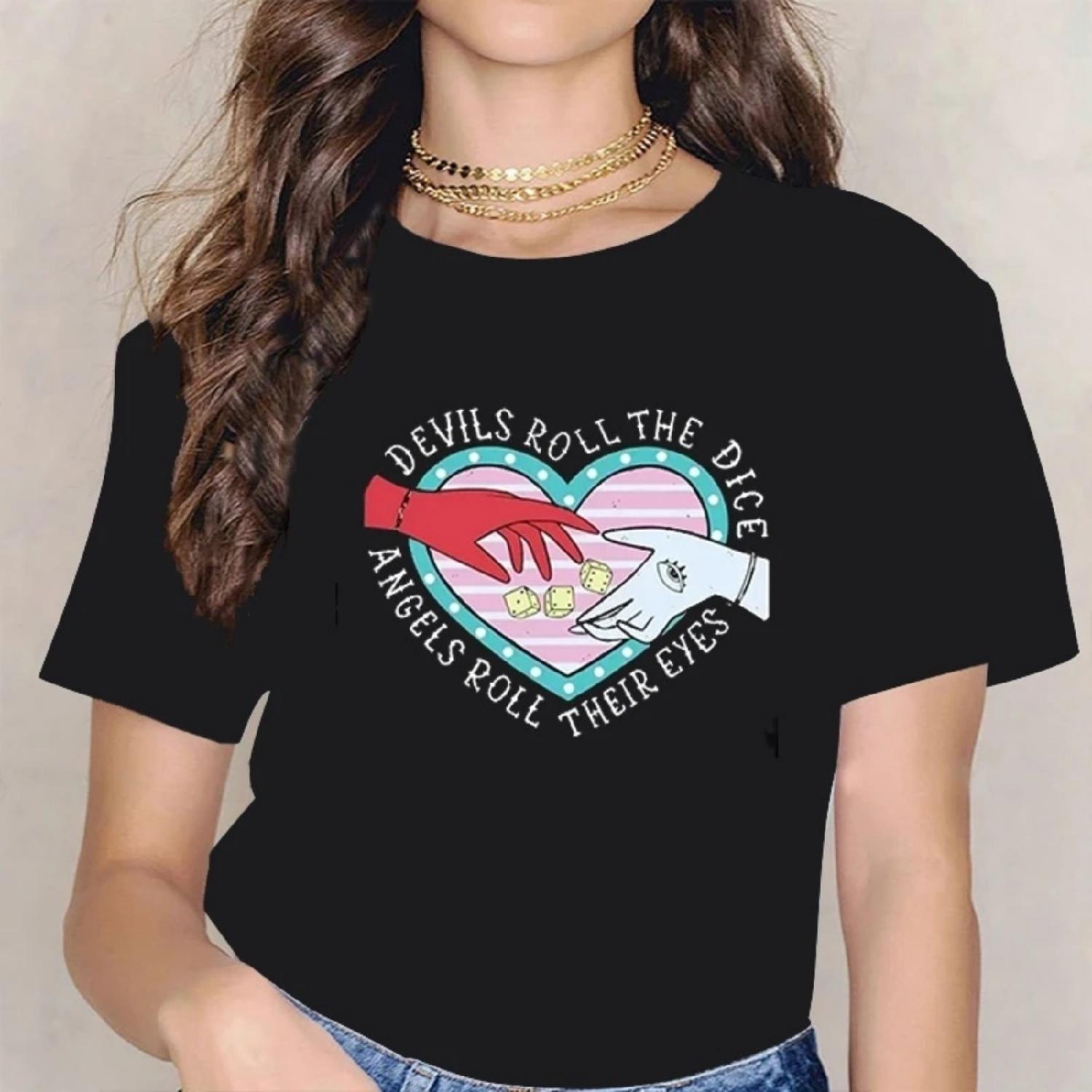 Kpop Черти Бросают Кости Жестокое Лето Футболка Девочки Повседневная Мода Тейлор Midnights Футболка Большой Размер Оверсайз Ретро Y2K Футболка S