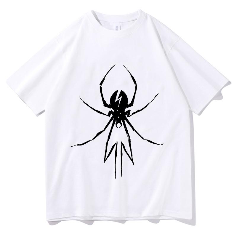 Halloween Minimalist White Spider Silhouette Print Unisex Tshirt Cotton Unisex Short Sleeve Oneck Casual Unisex Party Top