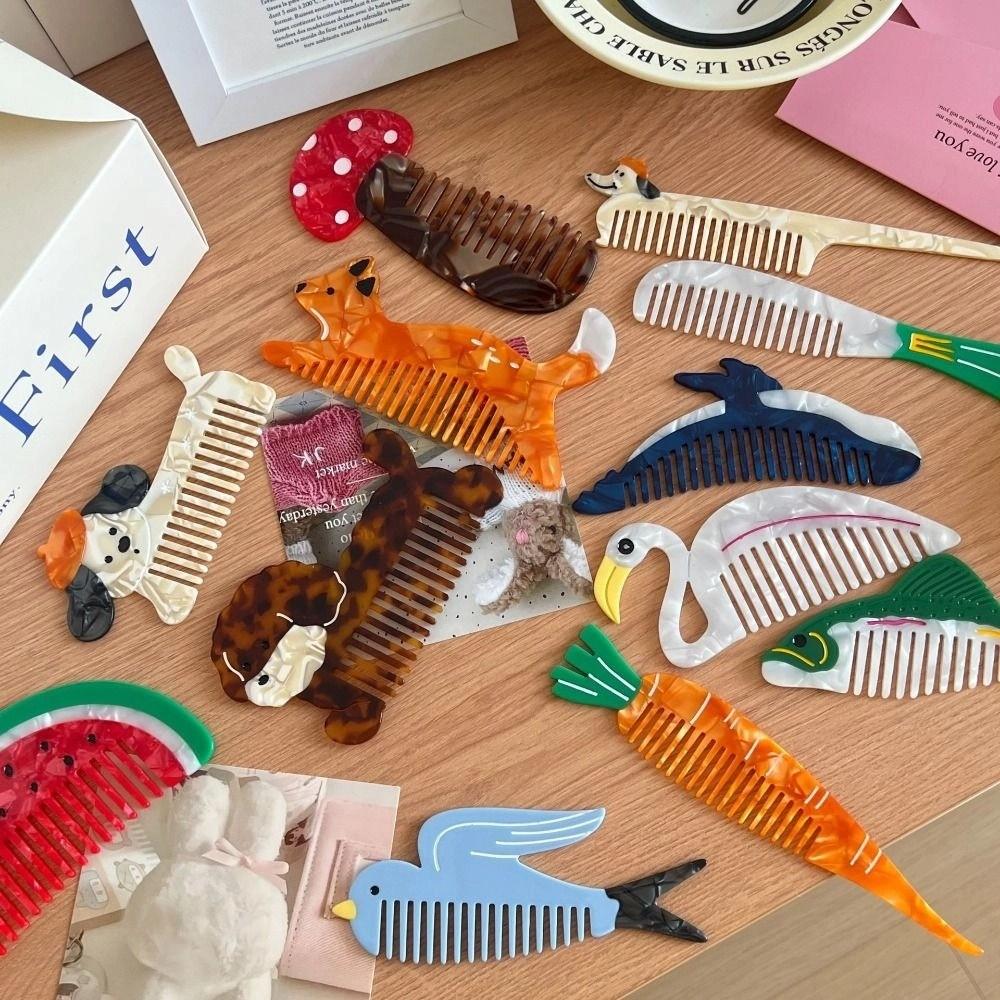 Animal Acetate Comb Cartoon Hairdressing Combs Hair Care Makeup Comb Women