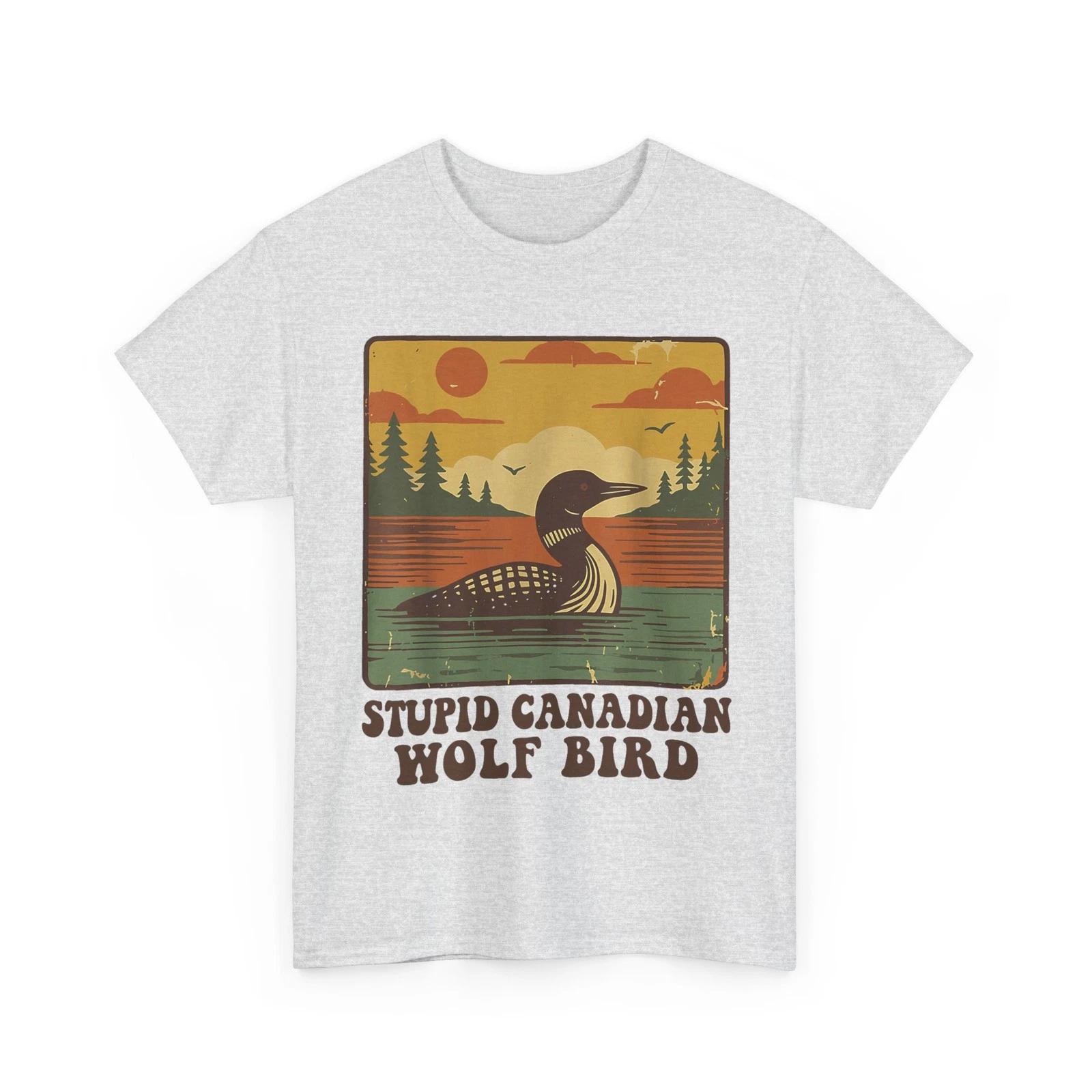 Stupid Canadian Wolf Bird Vintage Heated Hookey Rivalry T-Shirt 2XL