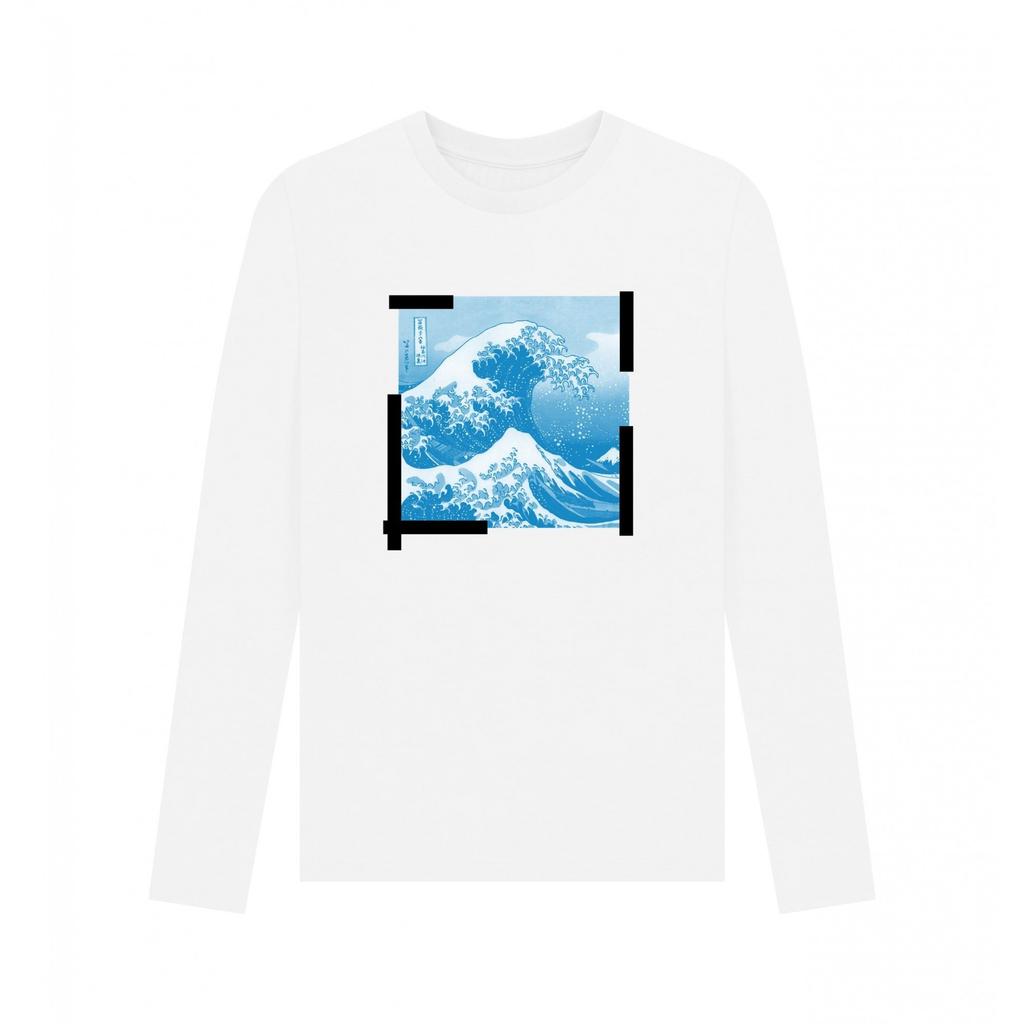 Apoh Unisex Adult Tape Hokusai Long-Sleeved T-Shirt