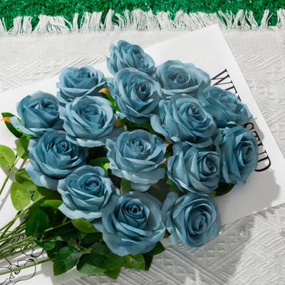 12 Stück künstliche Rosenblüten, realistisch aussehende, lebendige Farben, lichtecht, Kunstrosen, Blumenstrauß, Hochzeitsdekoration