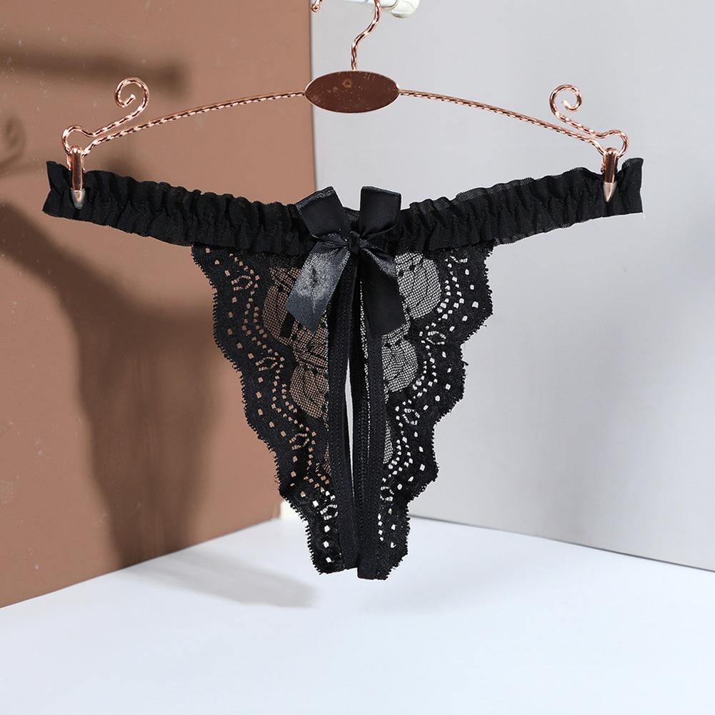 Damen Sexy Spitze String Ohne Schritt Versuchung Hohl Höschen Niedrige Taille T-Hose
