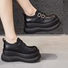 Women's Platform Shoes British Style Spring New Thick Bottom Women Sneakers Casual High Heels Height Increase Mary Jane Loafers