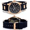 Salvatore Marra Men's Moon Phase Multi-Calendar Watch, 5 ATM Water Resistant, Business Formal Wear, Rubber Strap, Limited Edition, Blue and Pink Gold,