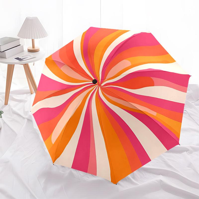 1pz Ombrello Pieghevole Automatico a Spirale di Caramella - Design Compatto a 8 Stecche, Plastica e Ferro Resistenti, Leggero per Uso Quotidiano all'Aperto004