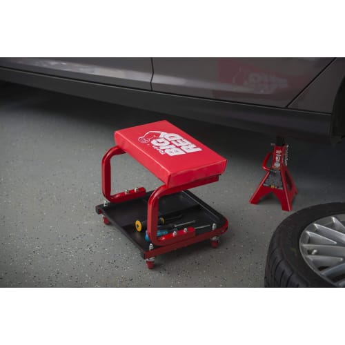 BIG RED Seat Creeper Work Chair, Roller Seat, Mechanic Seat, Working Chair, Tool Chair with Casters and Tray, Tool Cart, Tool Storage, TRJ6300