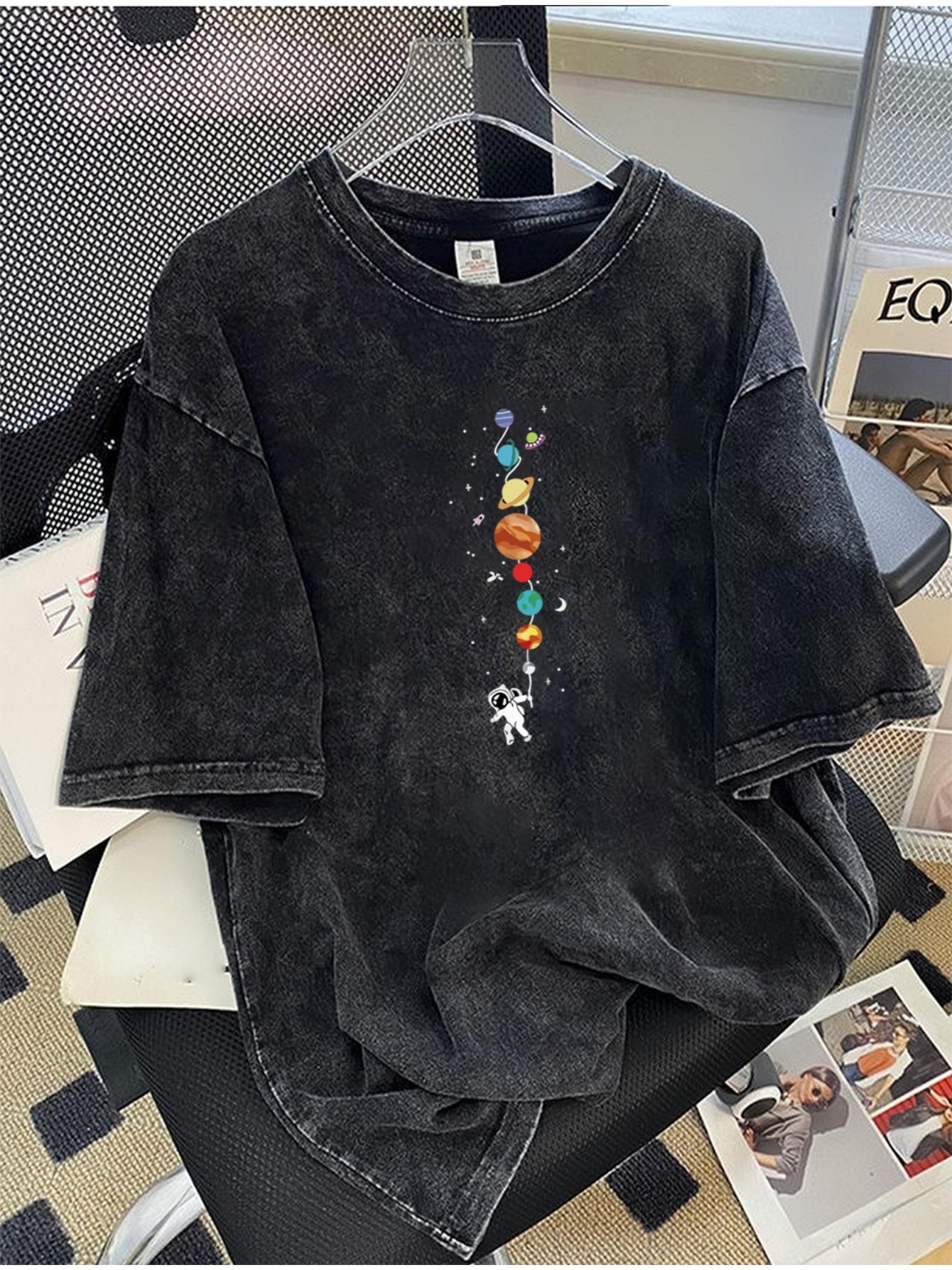 

Summer Mens Tshirt Casual Loose Style Street Trend Colorful Print Pattern Simple Original District Retro Commuting Versatile S